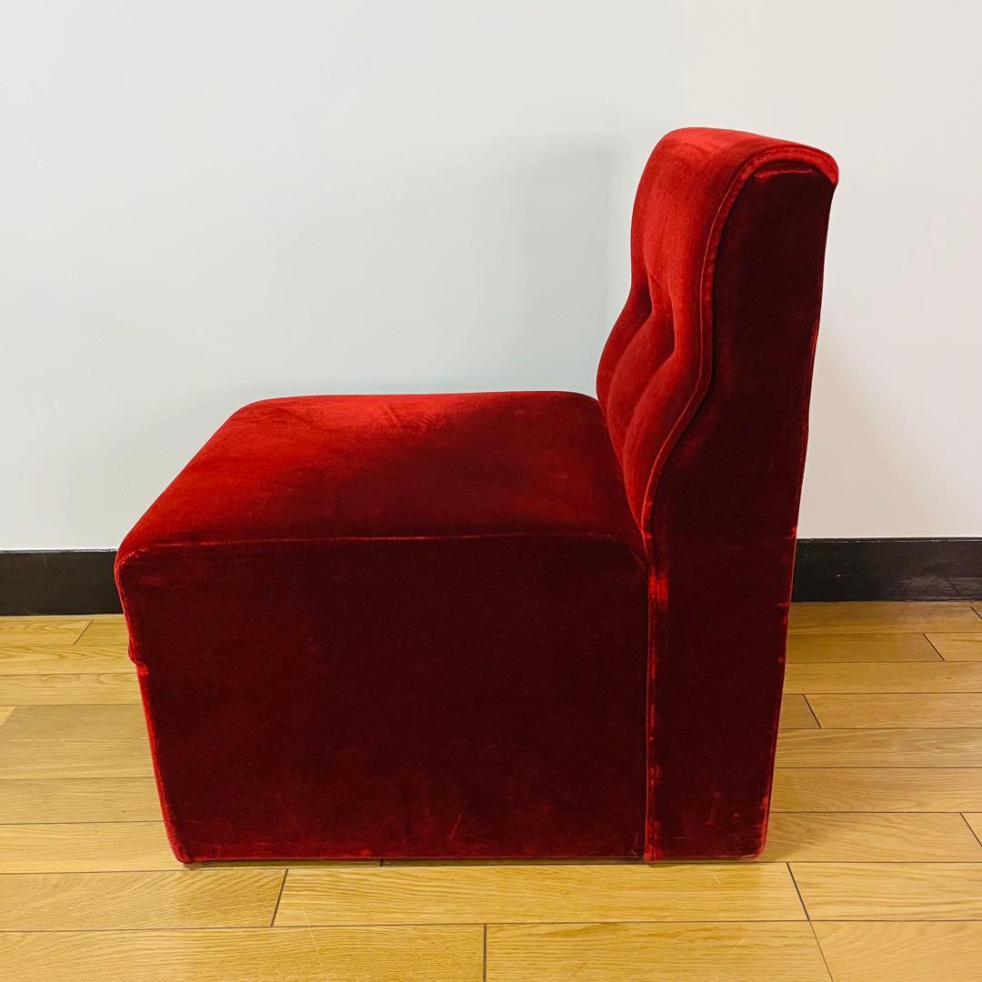 【アンティーク】sancosomo 昭和レトロ 1人掛けソファー ワインレッド