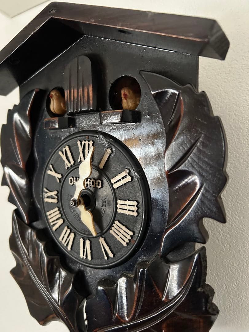 小型レトロ　ゼンマイ時計ハト時計