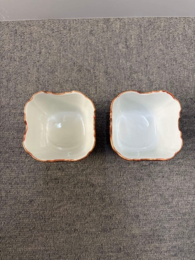 九谷焼　覗(のぞき)　ぐい呑 明治〜昭和初期　2個セット