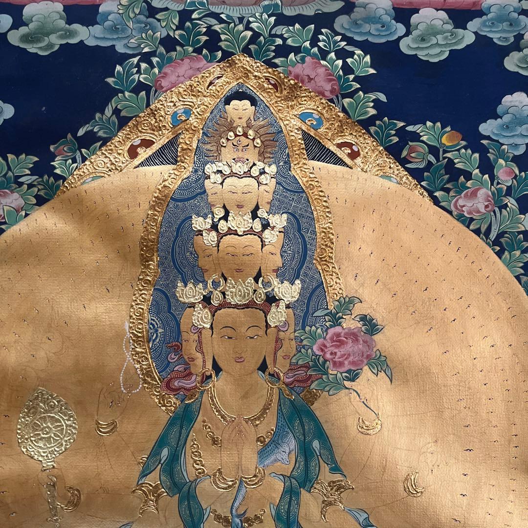 観音菩薩 金箔 絵画 73cm x 106cm（額サイズ）