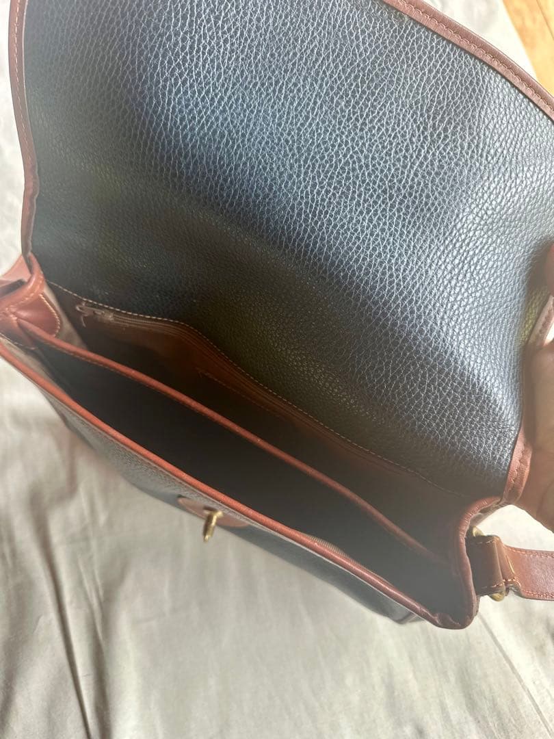 ネイビーレザーショルダーバッグ　oldcoach オールドコーチ　vintage