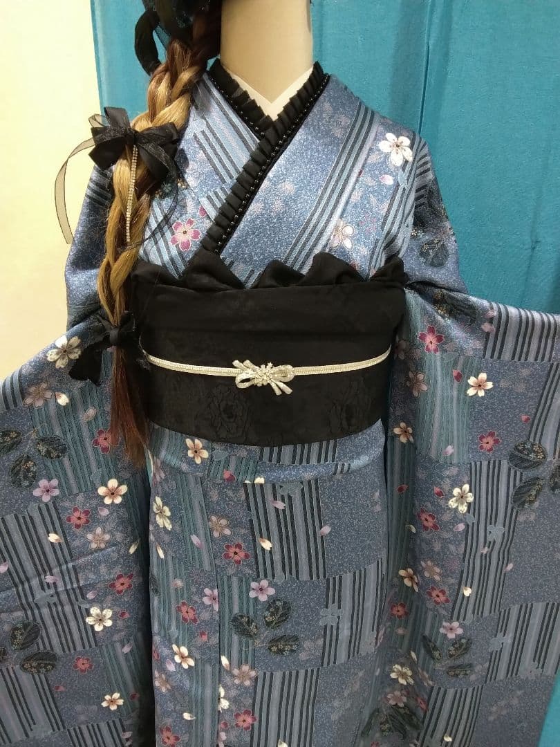 振袖フルセット、正絹鈴乃屋振袖、重ね衿、帯揚げ帯締め、西陣袋帯、襦袢、ガード加工