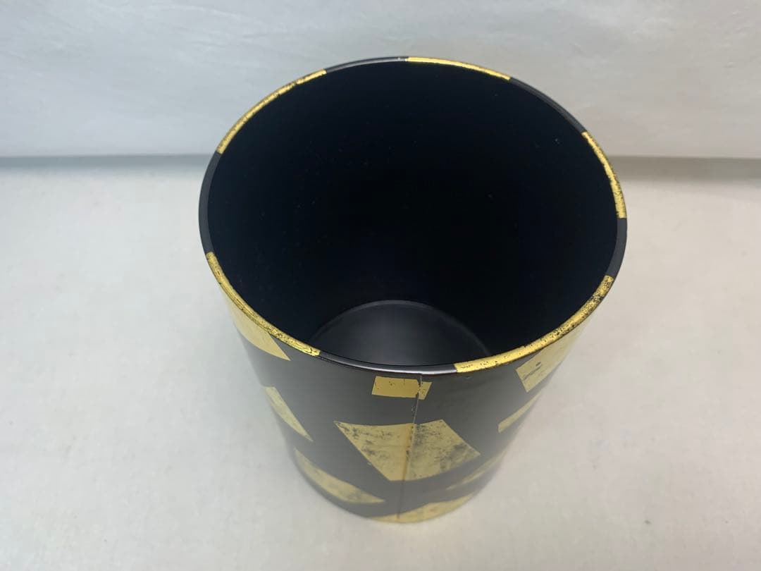 美品 茶道具 木製 葉蓋水指 玄々斎好写 箔散らし 曲物