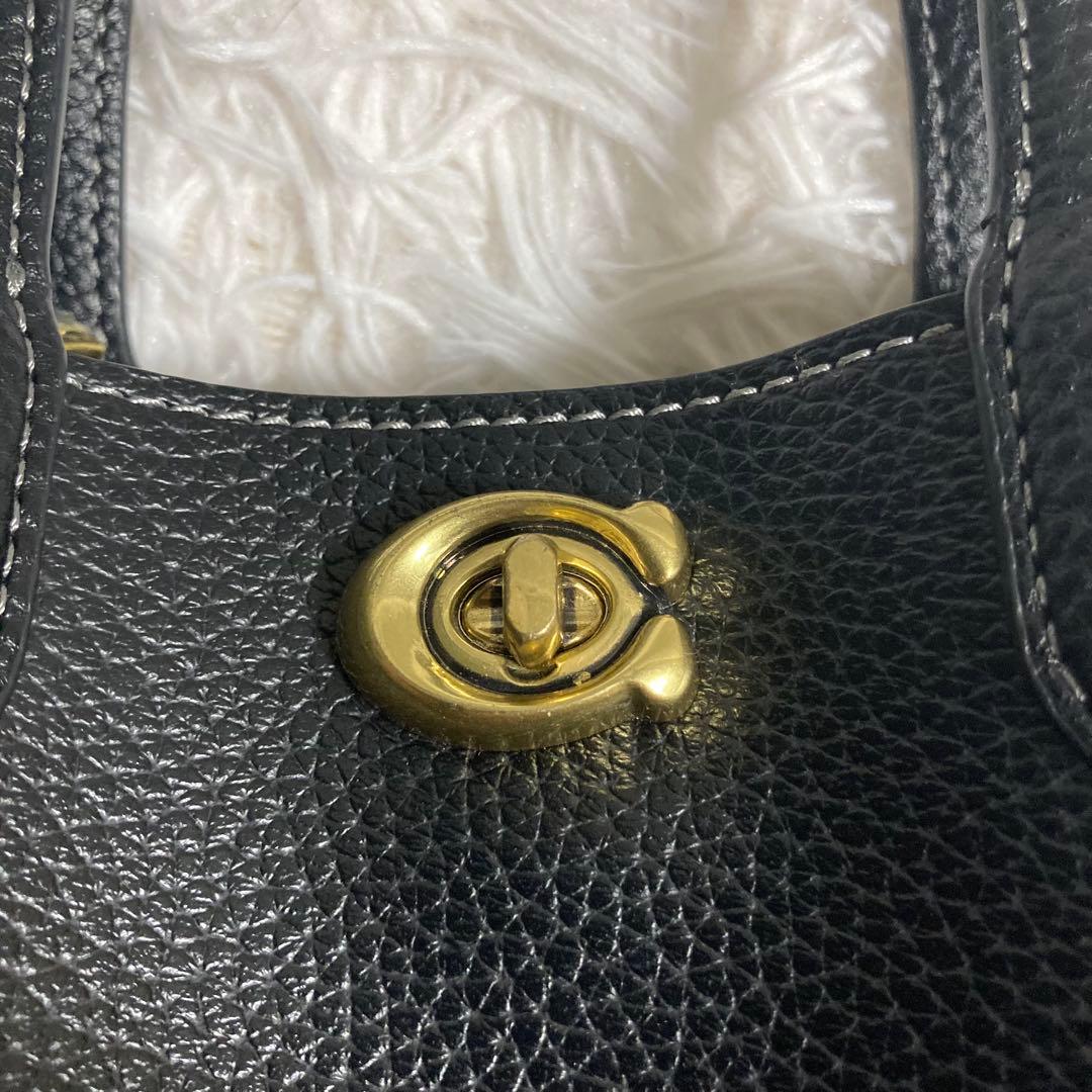 未使用級　現行　コーチ　ショルダーバッグ　ウィロウ トート バッグ 18　黒