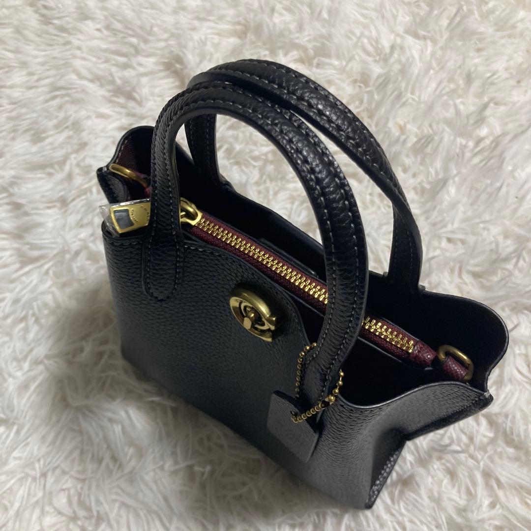 未使用級　現行　コーチ　ショルダーバッグ　ウィロウ トート バッグ 18　黒