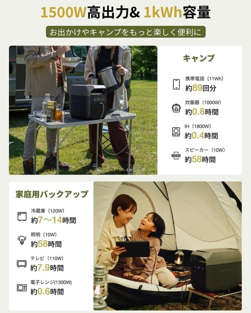 EcoFlowポータブル電源 DELTA 3+160Wソーラーパネル+専用バッグ