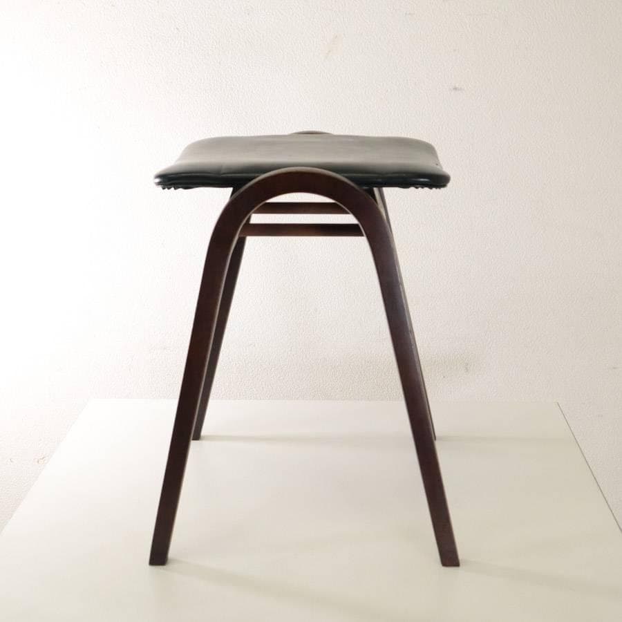 秋田木工 IDC大塚 No.202 剣持勇 スタッキングスツール 黒 PVC④