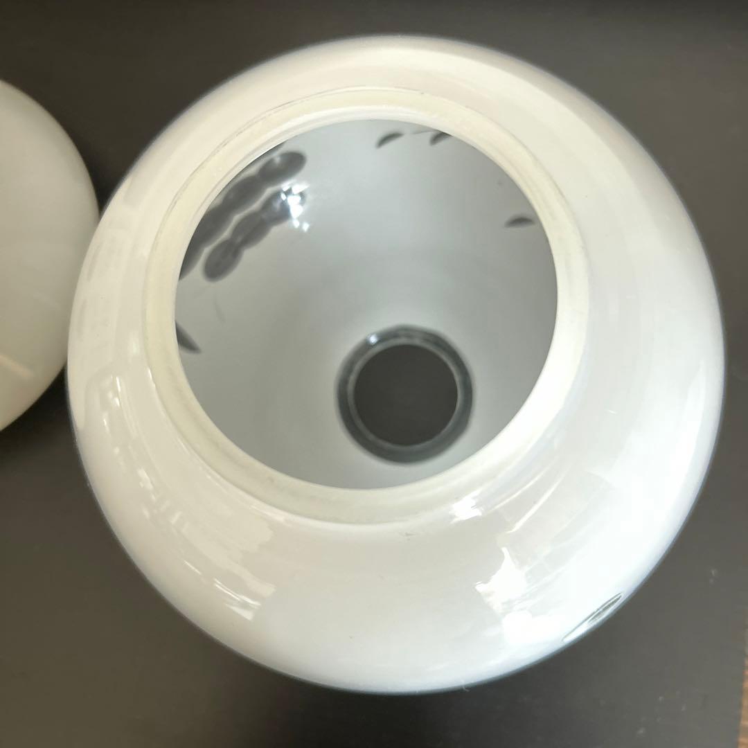 アンティーク　乳白　切子オイルランプ 昭和レトロ