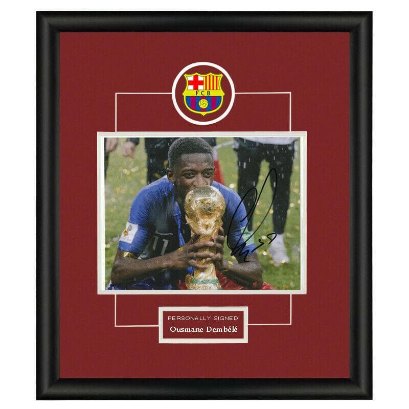 直筆サイン入り写真 ウスマン・デンベレ FCバルセロナ/フレーム別/SA鑑定済
