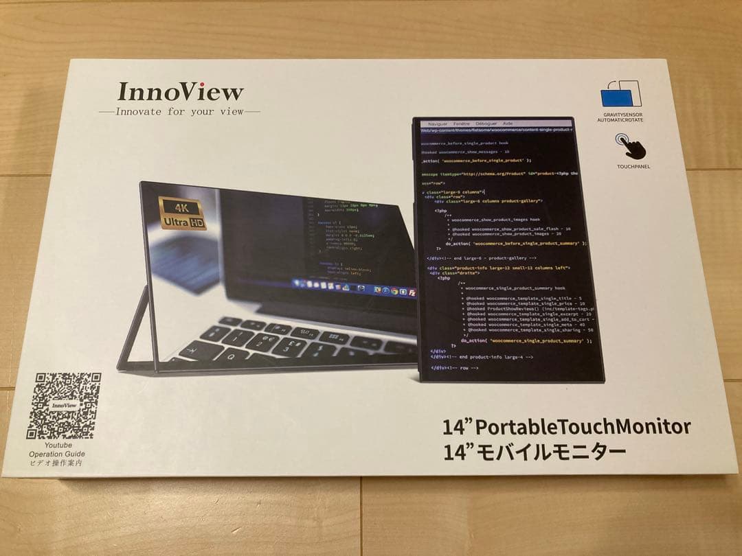 Innoview 4Kモバイルモニター 14インチ タッチパネルINVPM204