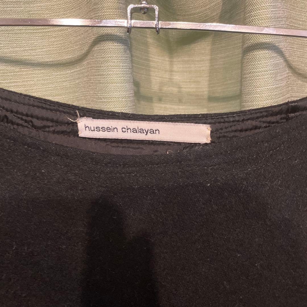 hussein chalayan 黒 フレアスカート カシミア混 イタリア製