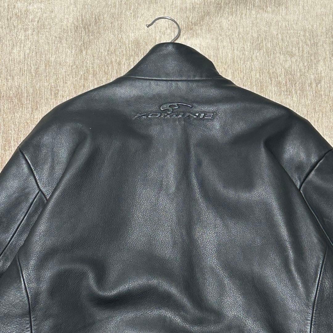 美品　KOMINE シングルライダースジャケット　4L プリマロフト　牛革