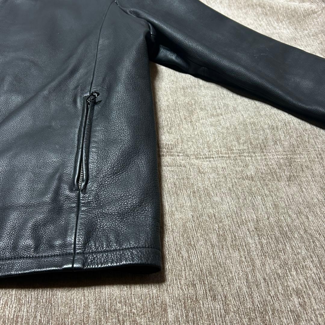 美品　KOMINE シングルライダースジャケット　4L プリマロフト　牛革