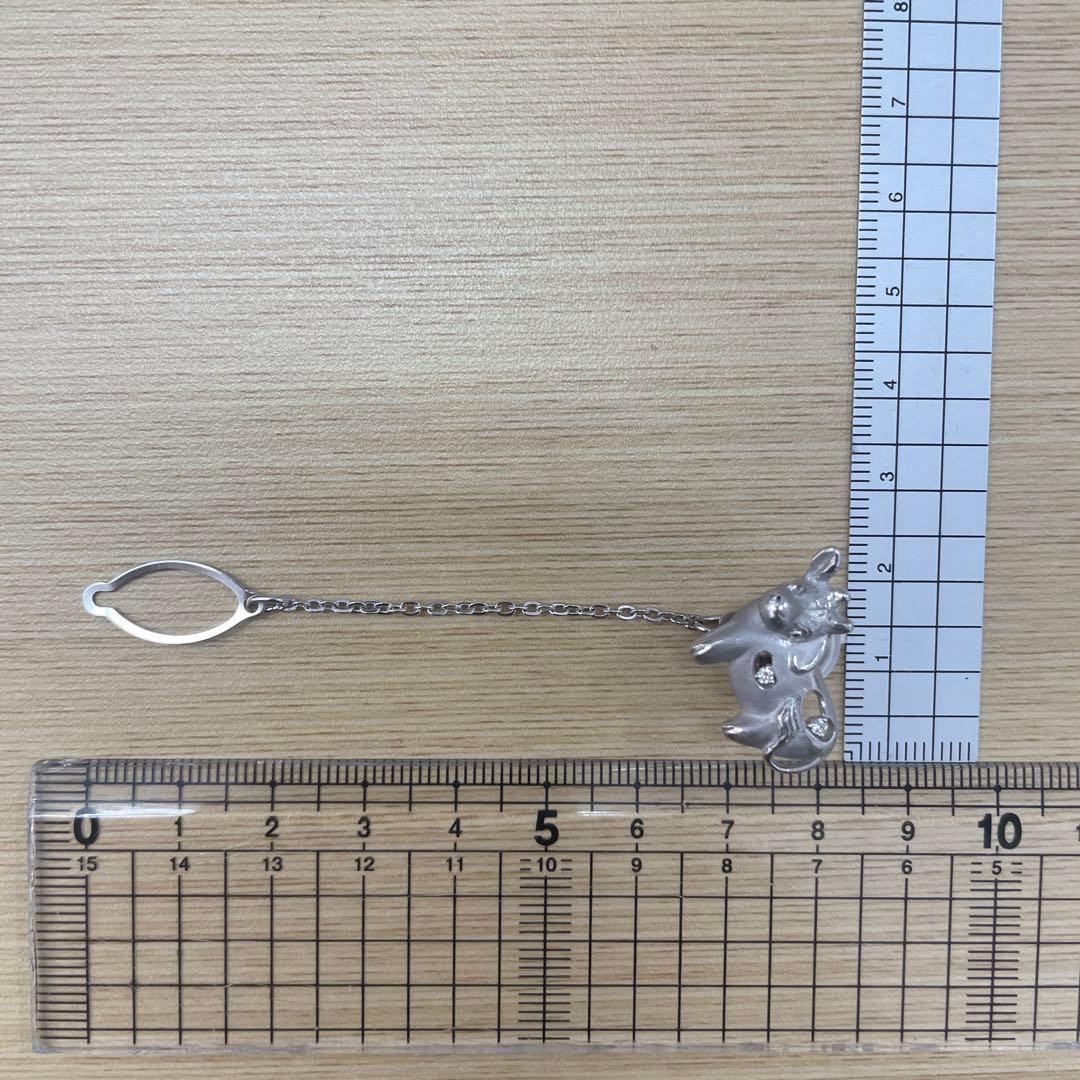 友安昭先生作　K18WG牛モチーフピンブローチ