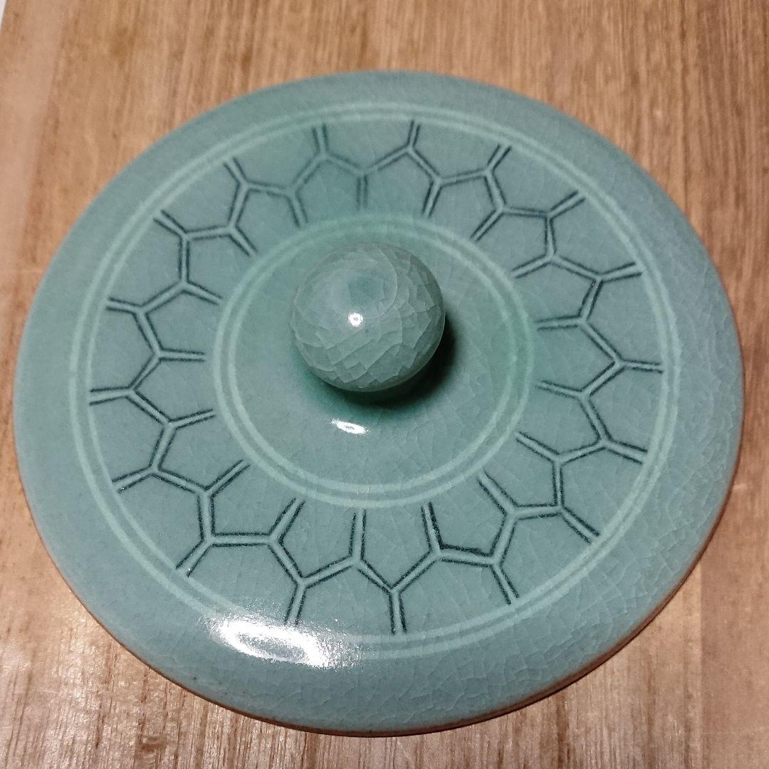 韓国人陶芸家 月岩作 青磁象嵌水差し 未使用品☆(3月31日迄値引き販売中)☆