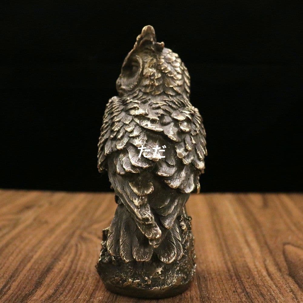 銅器 フクロウ 玄関 茶台 書房 装飾品 工芸品 置物