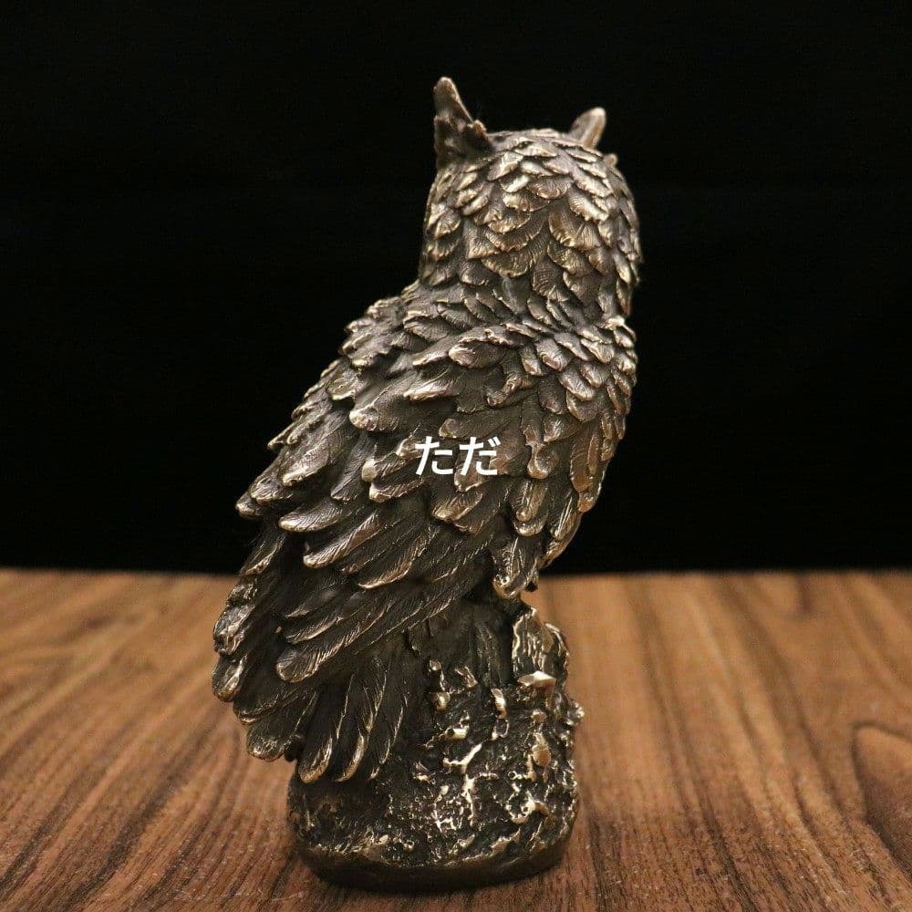 銅器 フクロウ 玄関 茶台 書房 装飾品 工芸品 置物