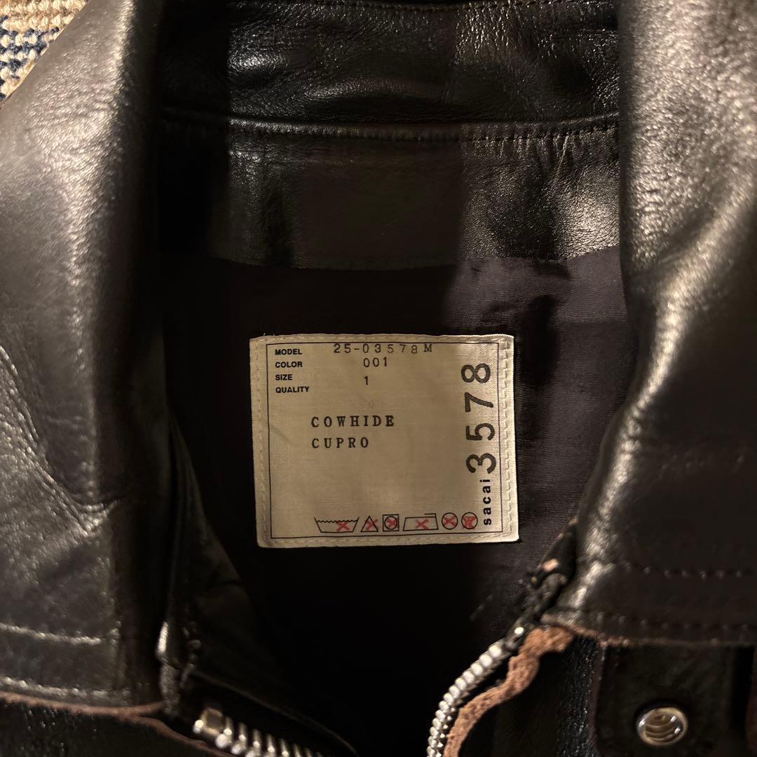 Sacai 25SS ZIP UP LEATHER JACKET サイズ1