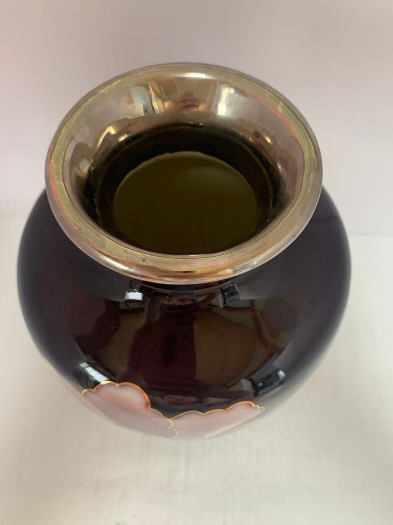 七宝焼　花瓶28cm　富士陶器　送料込み