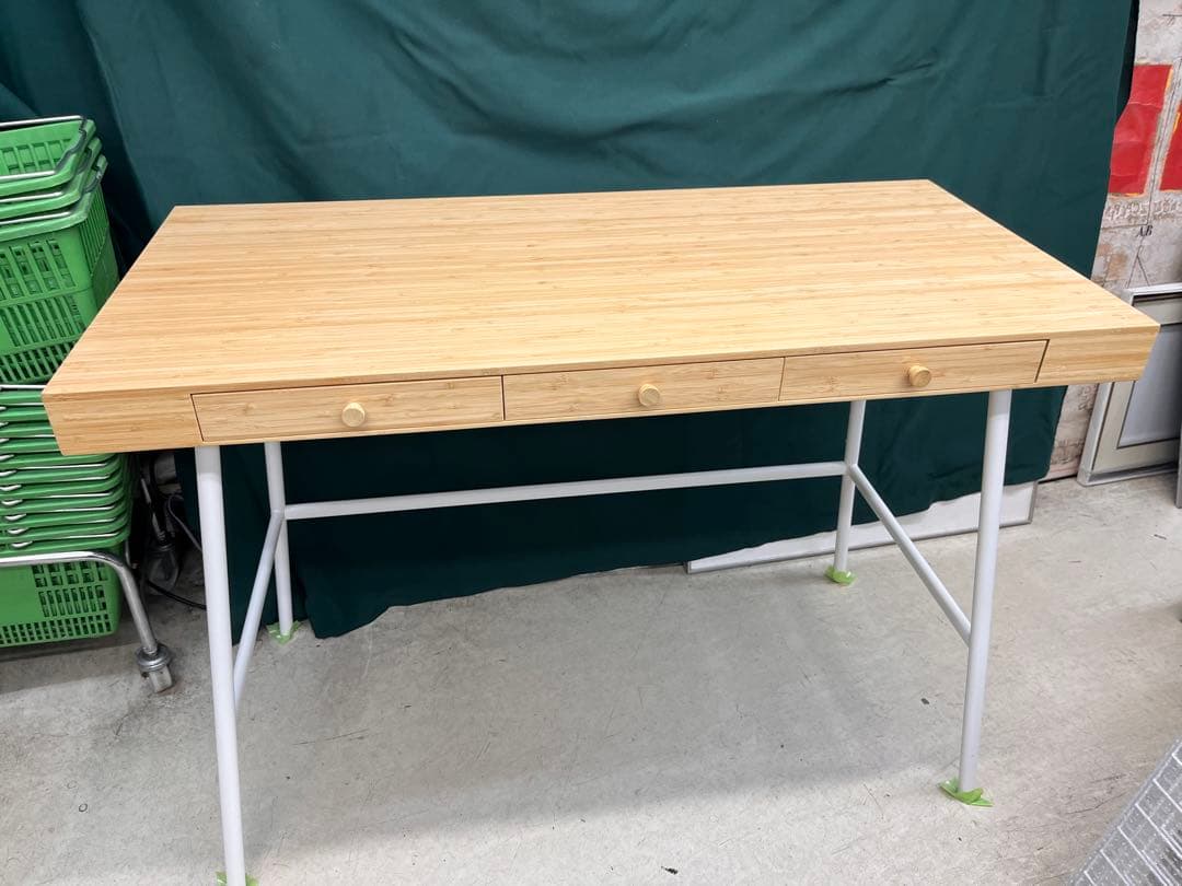 バンブー製 3引き出しテーブル IKEA イケア リルオーセン デスク