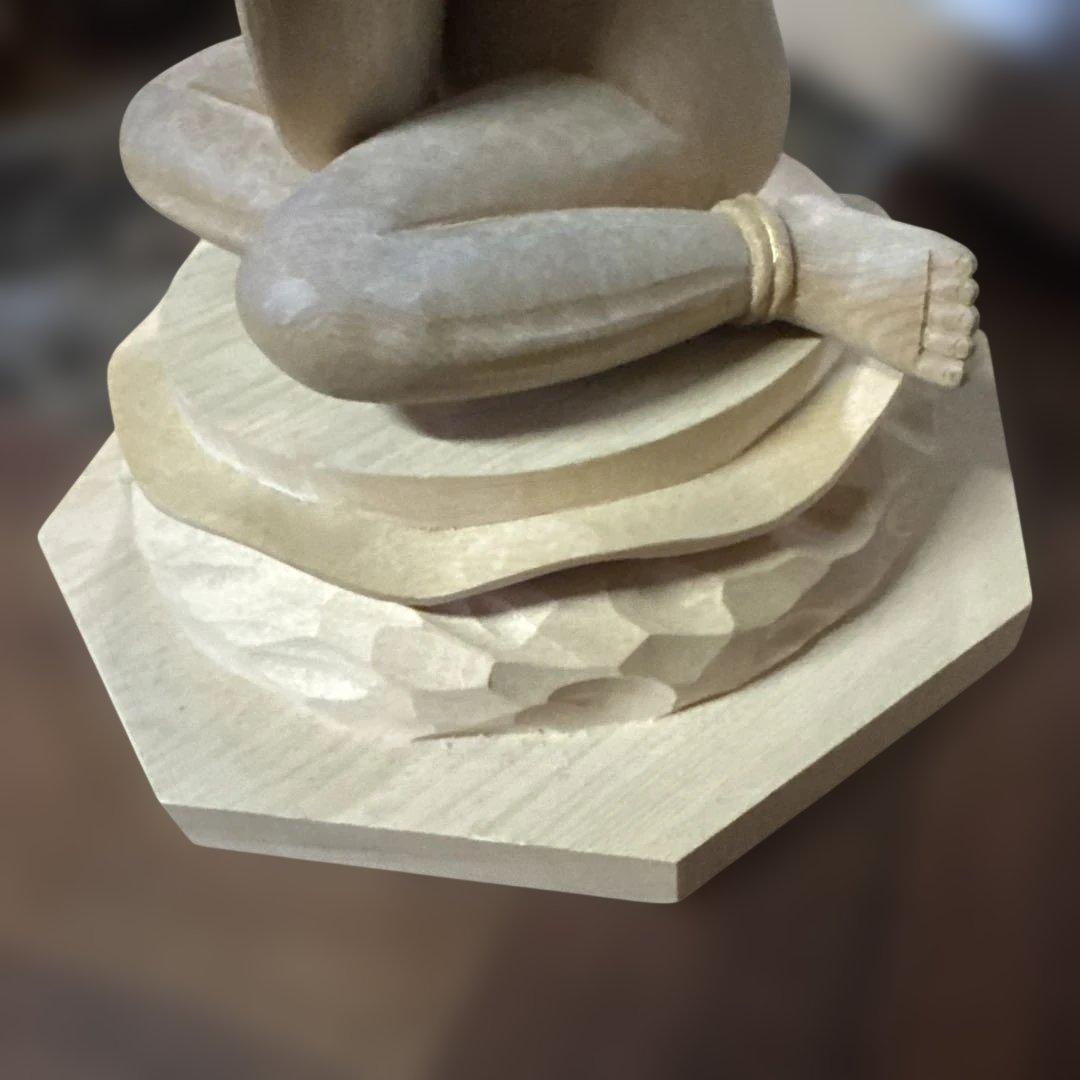 金運招来　木曽檜材　細密手彫り　裸弁財天様　ご利益　縁起物