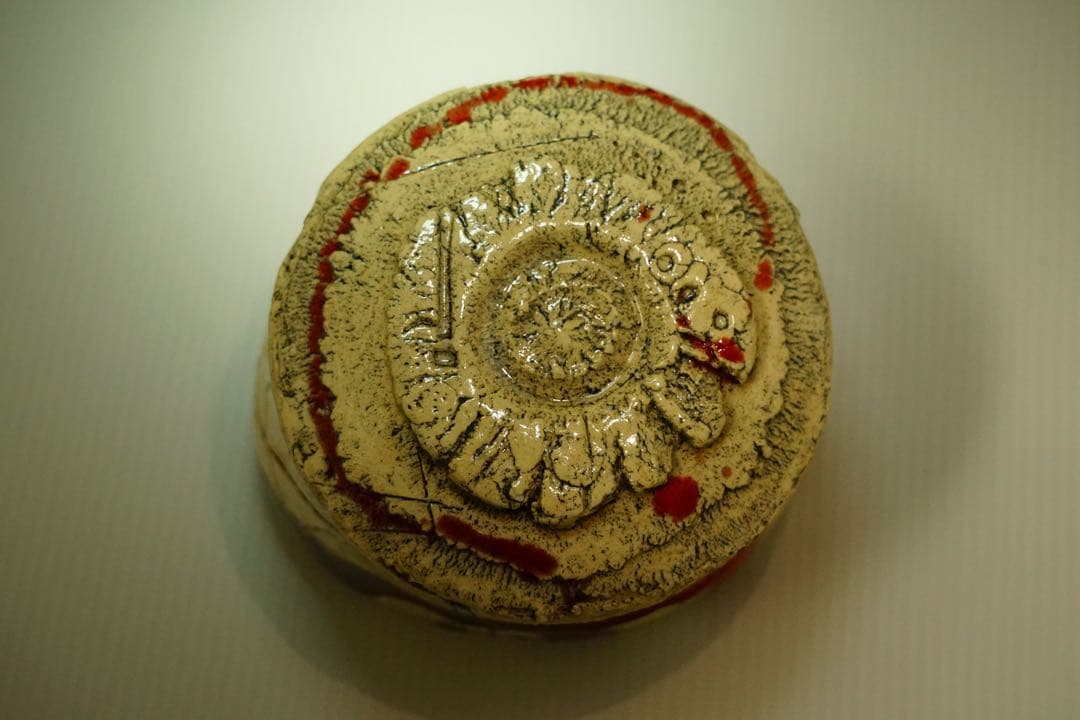 山田和　赫釉織部茶碗　共箱あり