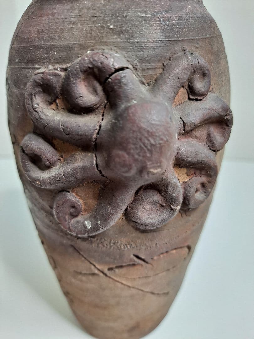 古備前 江戸幕末から明治 花瓶 置物 骨董 タコ型 時代物