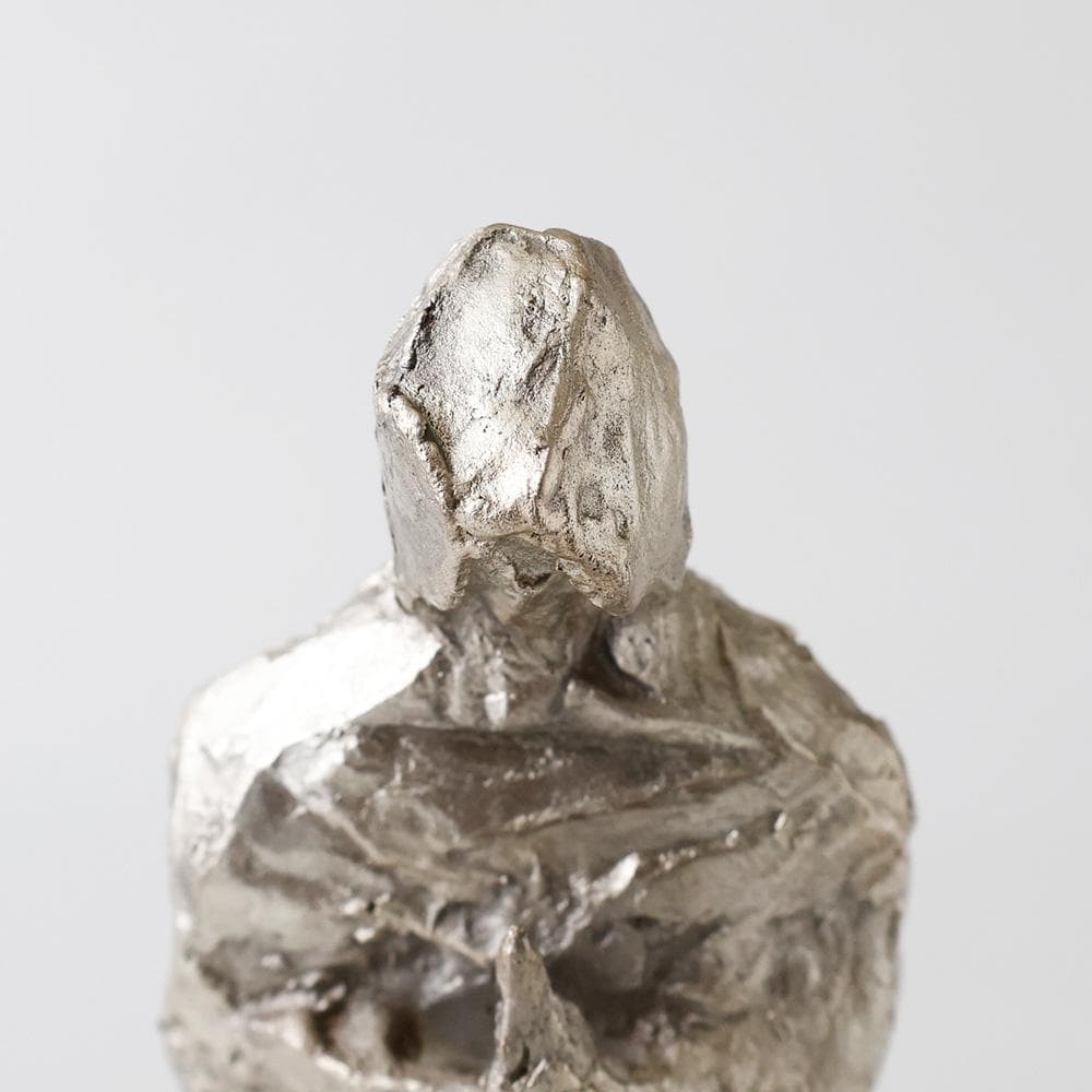 板橋一歩作 白銅 ブロンズ 祈り 祈る女性像 人物像 共箱 井波伝統工芸