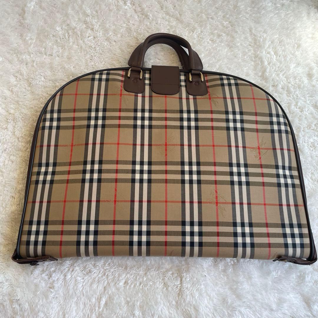 極美品✨バーバリー　スーツバッグ　ガーメントケース　ノバチェック　ホースロゴ
