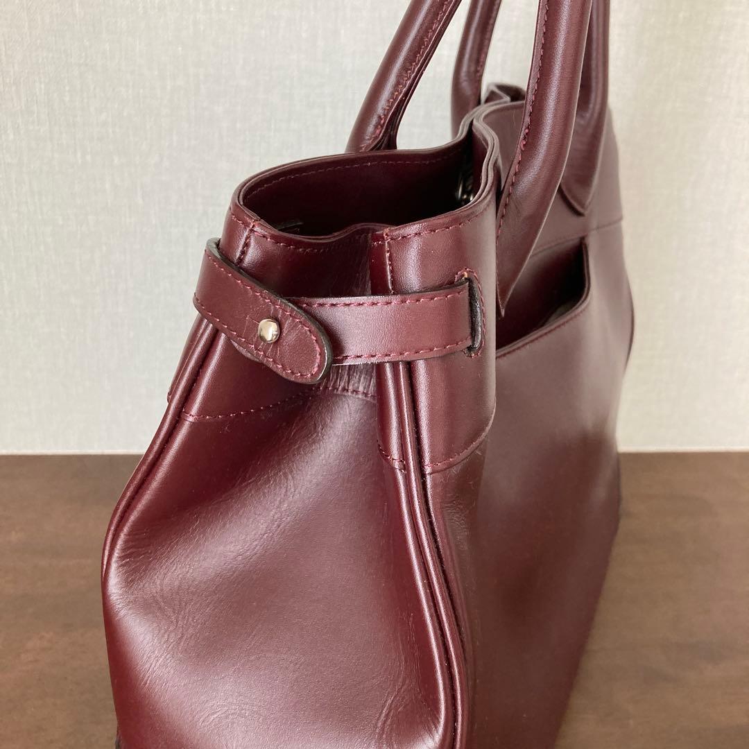 傳濱野（皇室御用達）クラッシックトートバッグ　ボルドー