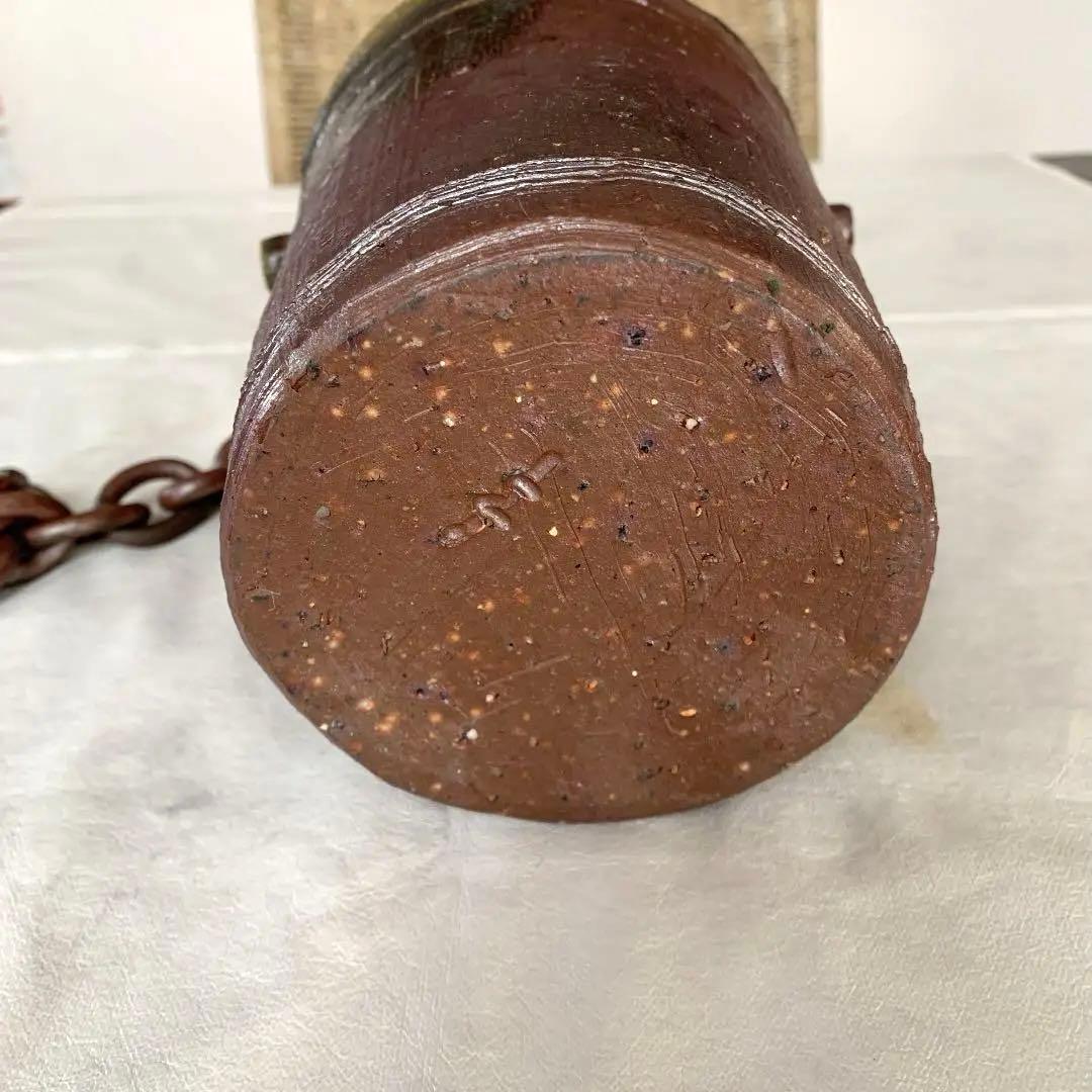 備前焼の手びねりつるべ花入れ