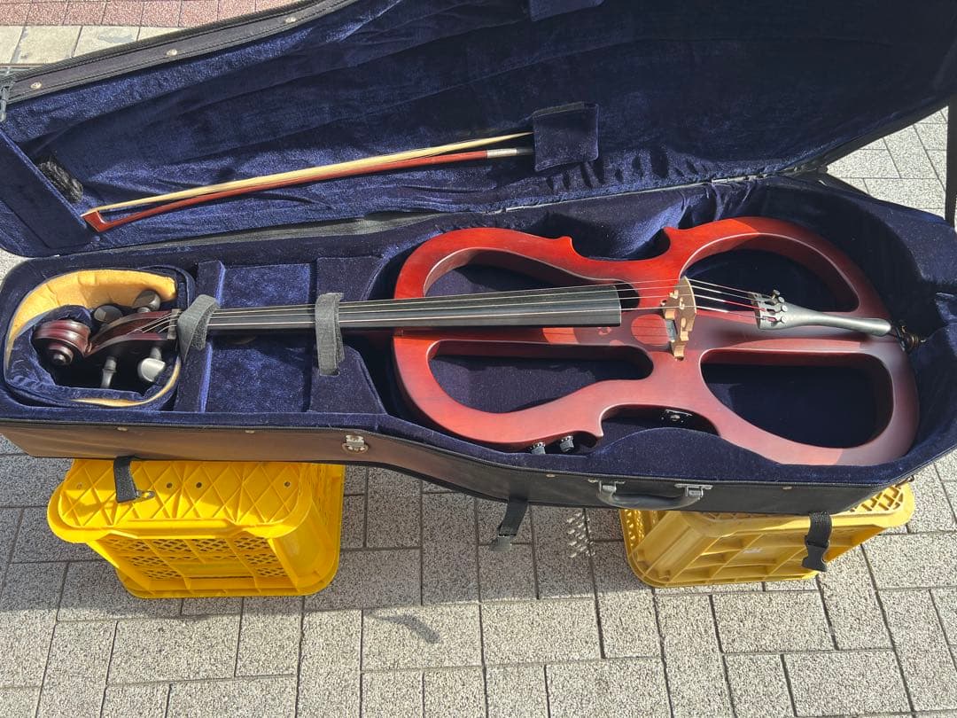 【弓・収納袋付き】エレクトリックチェロ サイレントチェロ 木製 梱包頼める便