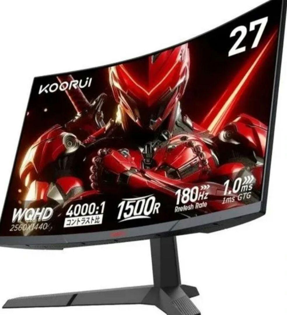 KOORUI ゲーミングモニター WQHD 27インチ 湾曲モニター