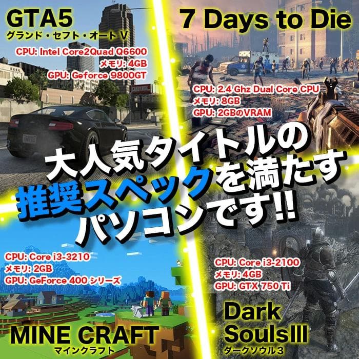 ゲーミングPC/i5 9400F/500GB/GTXグラボ/Office搭載