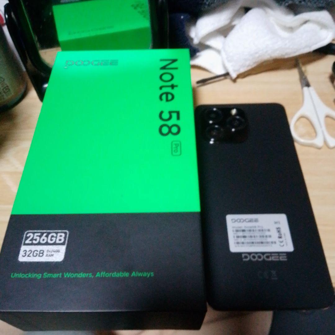 スマートフォン本体 DOOGEE Note 58 Pro 256GB 32GB
