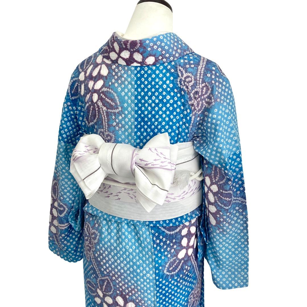 ★ QPです★新品未使用品　紫陽花　有松絞り　絞り浴衣　 浴衣　NO7