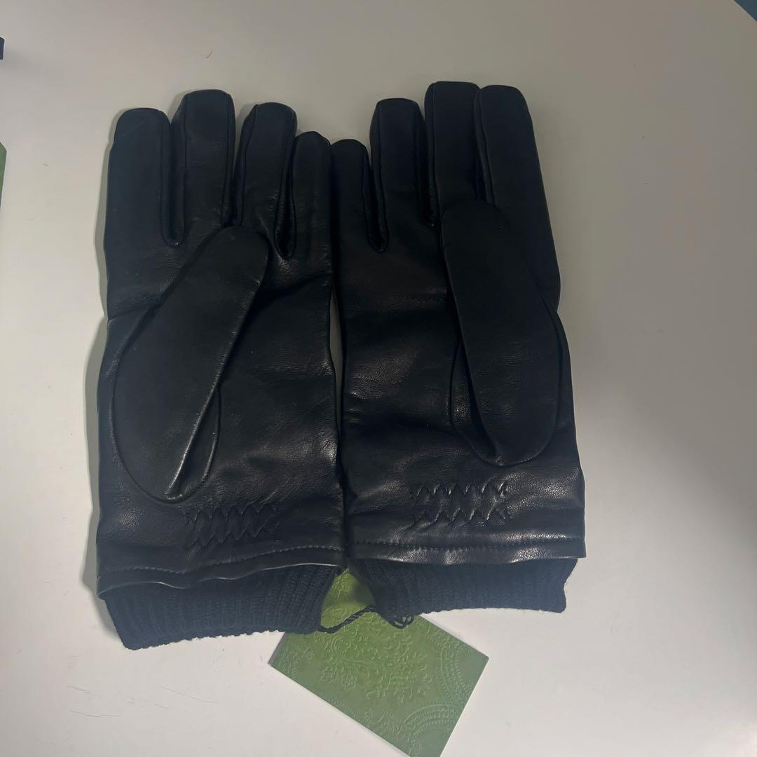 小物 GUCCI Leather Gloves With Interlocking G