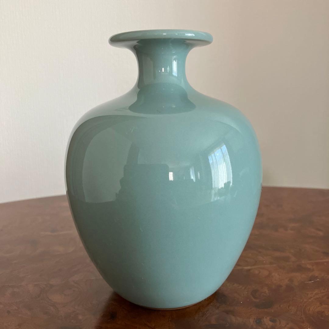 青磁　花入　花瓶　3代目　諏訪蘇山6