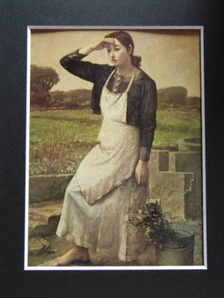 鬼頭　鍋三郎、手をかざす女、希少な画集より、新品高級額装付、版上サイン入り