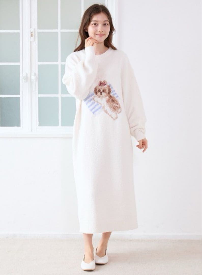 【新品未使用】ジェラートピケ　シーズージャガードワンピース