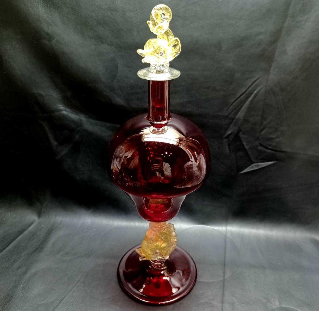 MURANO 38㎝ ムラノ ドルフィン モチーフ デカンタ & グラス セット