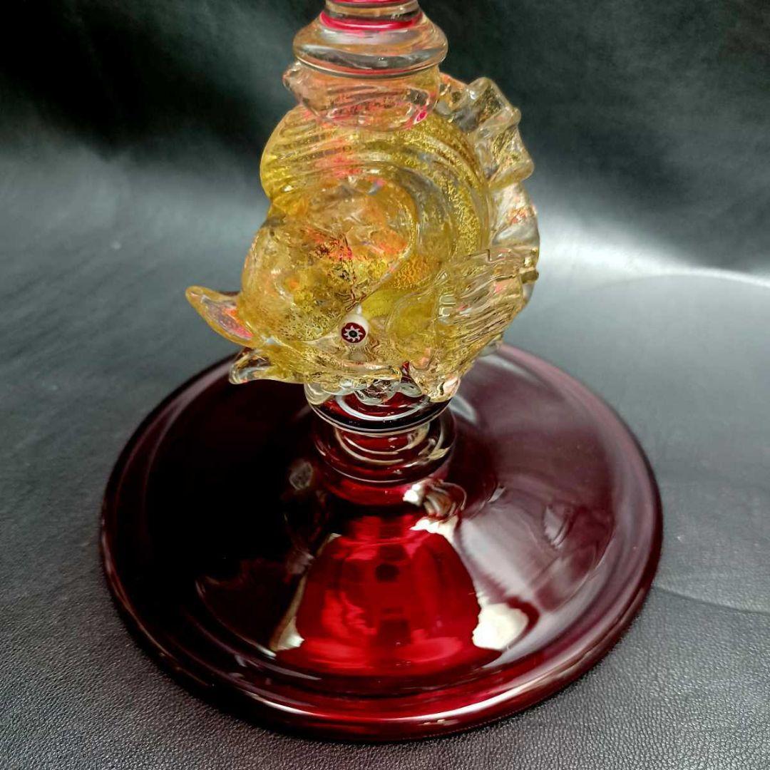 MURANO 38㎝ ムラノ ドルフィン モチーフ デカンタ & グラス セット