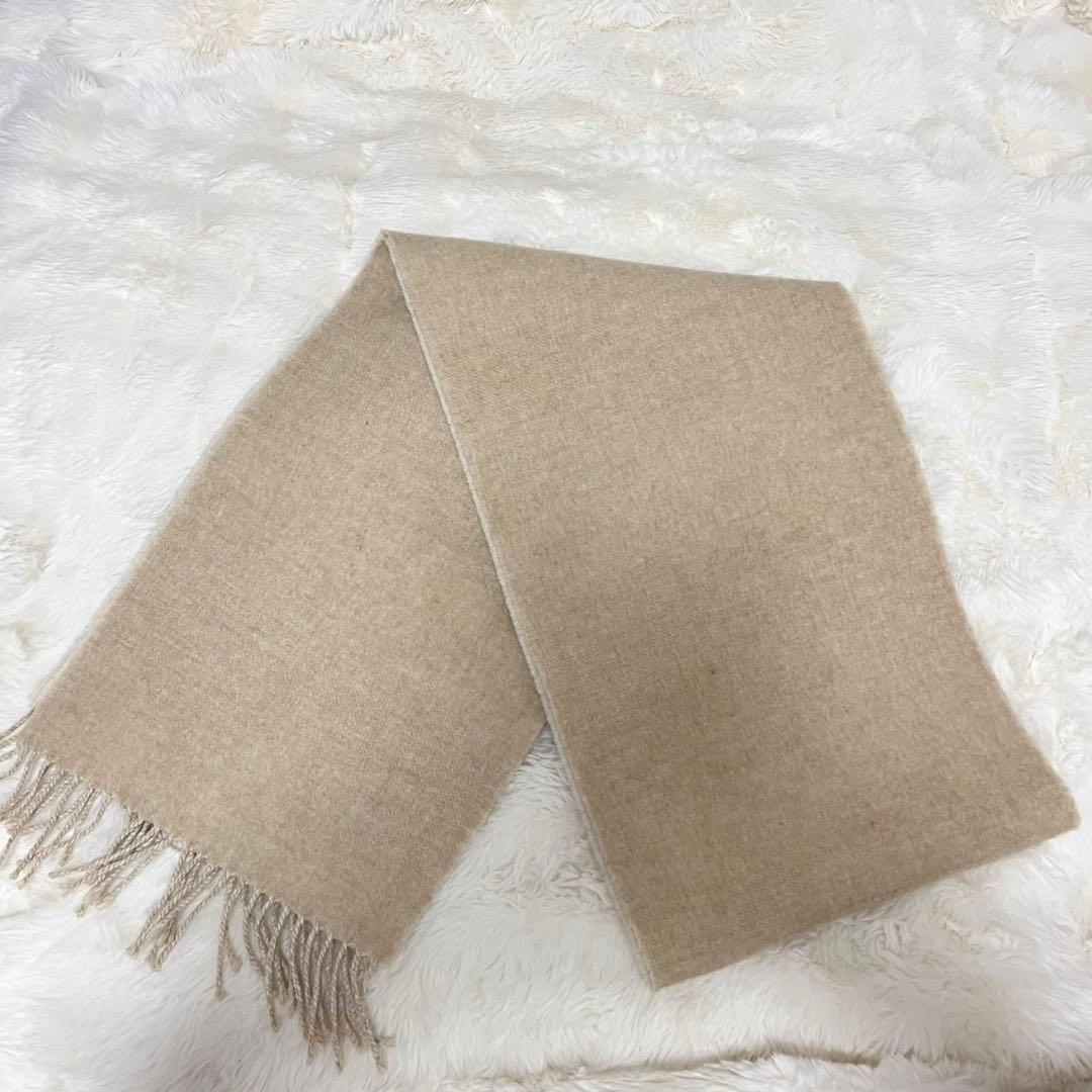 ロエベ　ベージュ ウールカシミア　バイカラー　マフラー