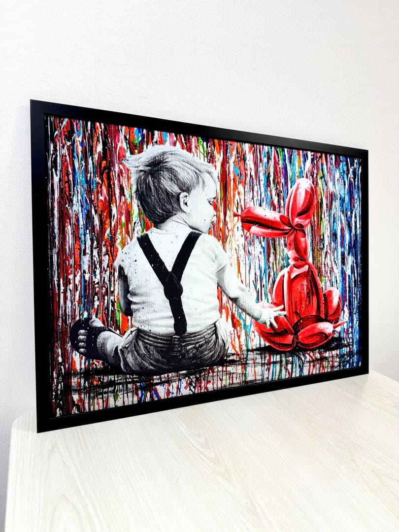 No.237フレーム付きキャンバスアート　バルーンドッグ バンクシー　バスキア