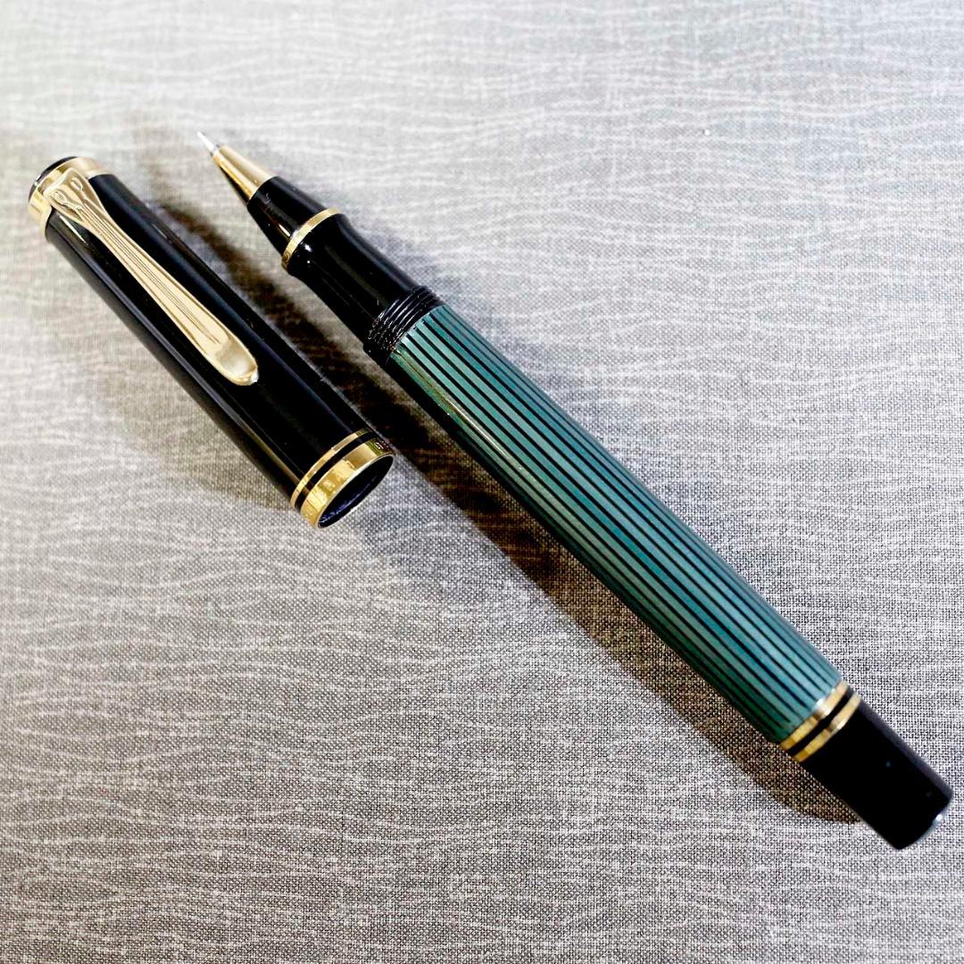 【送料込み】ペリカン ボールペン スーベレーン Ｒ４００ 緑縞