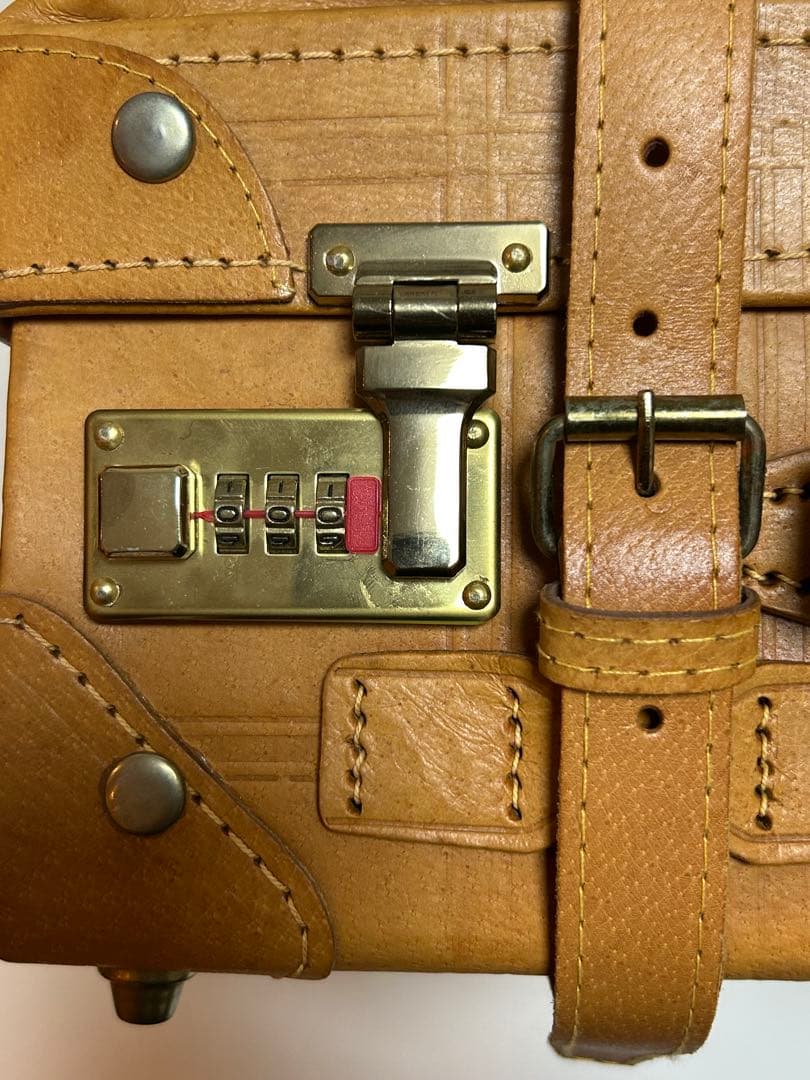 アサヒビール 本革 ミニトランク 旅行バッグ 5KJ98 アンティーク