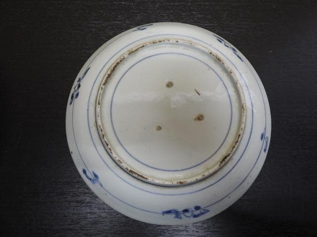 伊万里　水仙染付皿　江戸時代　MA295