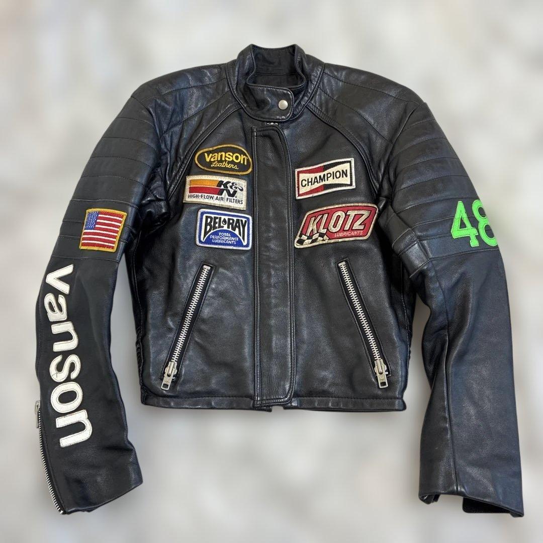 Vanson ライダースジャケット　TCジャケット サイズ36 ワッペン