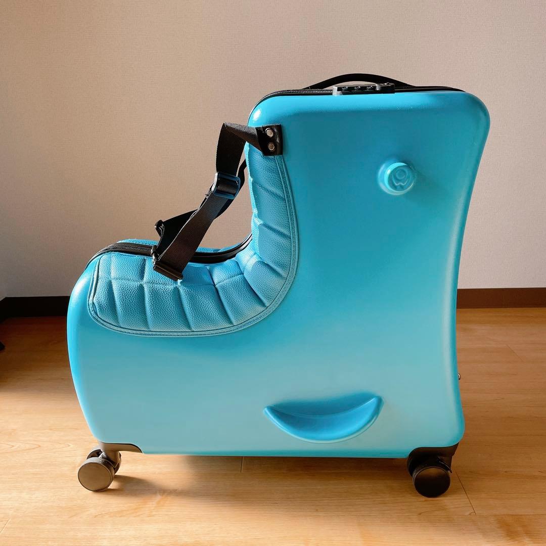 美品✨️ NORICCO 子どもが乗れるキャリーケース プレミアムシート 旅行 青