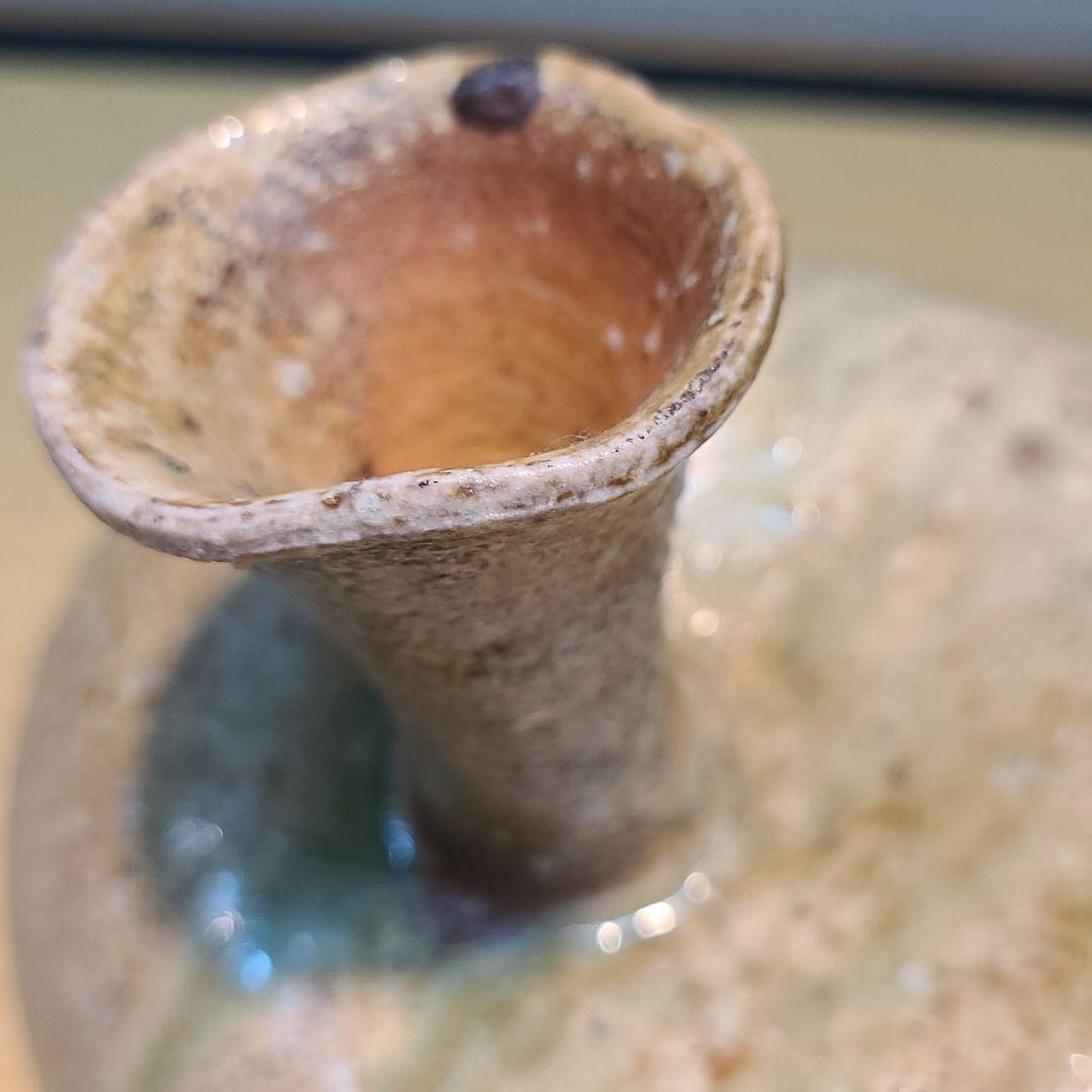 信楽焼 加藤隆彦作 鶴首 高さ6.5寸（約20cm） 共箱 本物保証